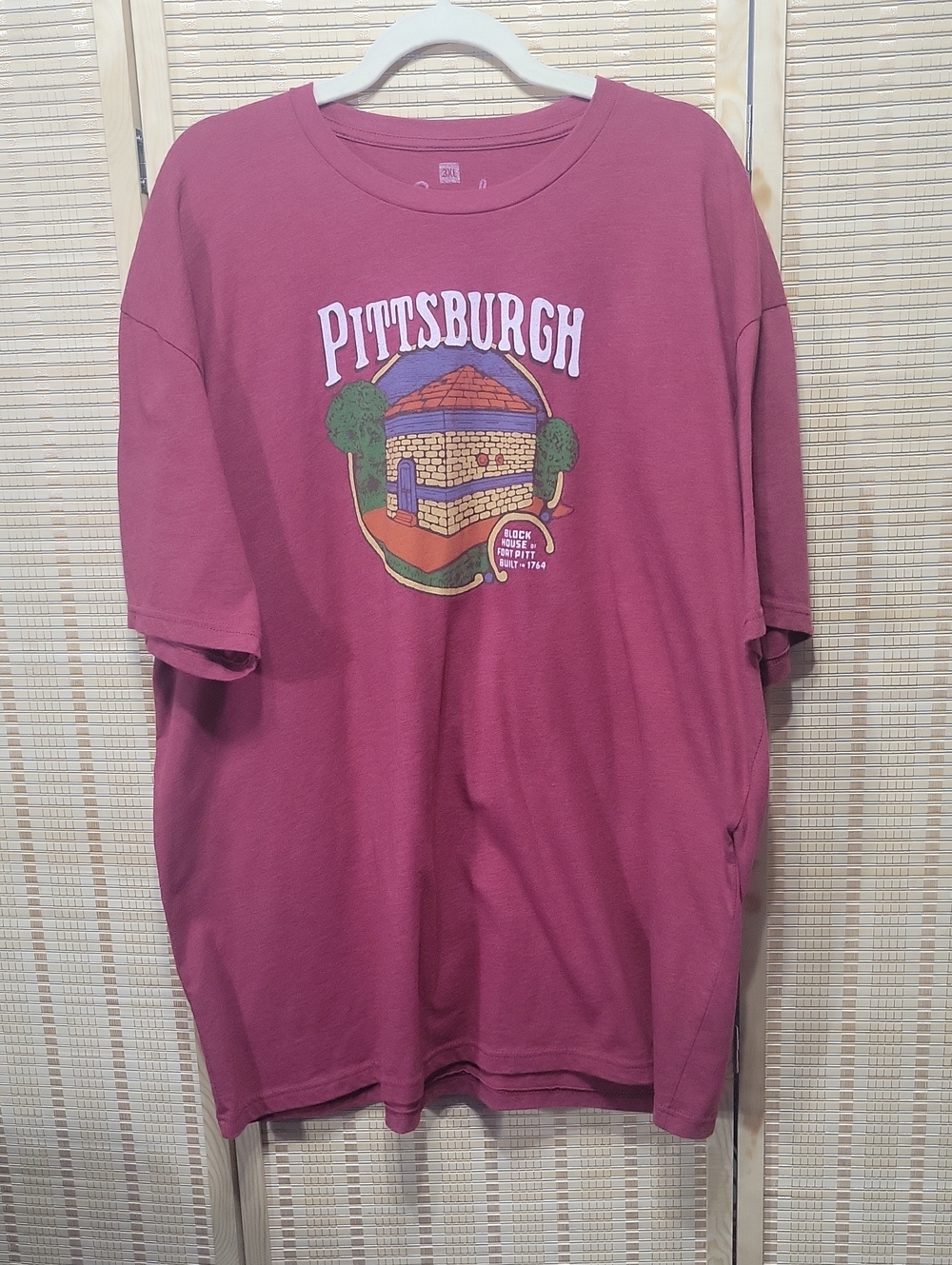 Steel City Pittsburgh Block House Graphic Tee - Maroon - 3XL